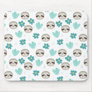 Söt Slothblommönster Musmatta