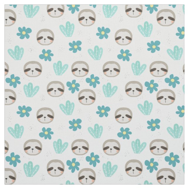 Söt Slothblommönster Tyg (Provkarta)