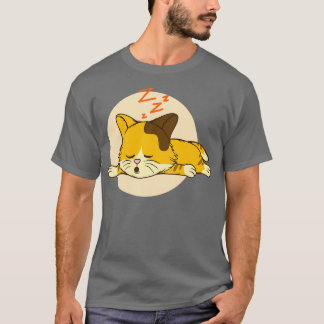 Söt Slumber Mysigt katt Spipande Bed T Shirt