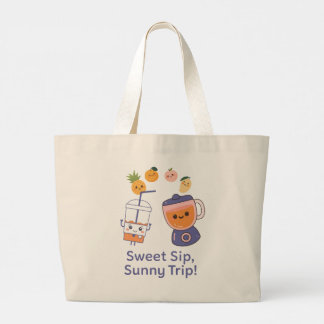 Söt Slurk, Solig Semester – Kawaii Sommar Smoothie Jumbo Tygkasse