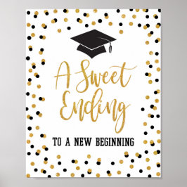 Söt slut på ett nytt inledande Studenten-tecken Poster