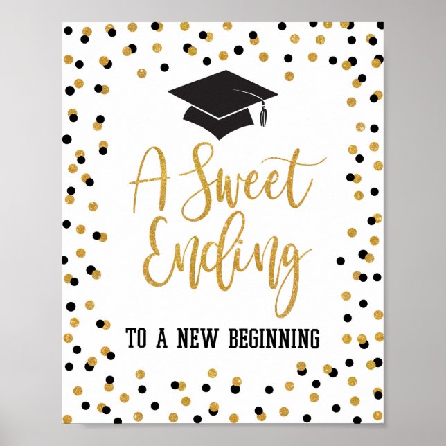 Söt slut på ett nytt inledande Studenten-tecken Poster (Framsidan)