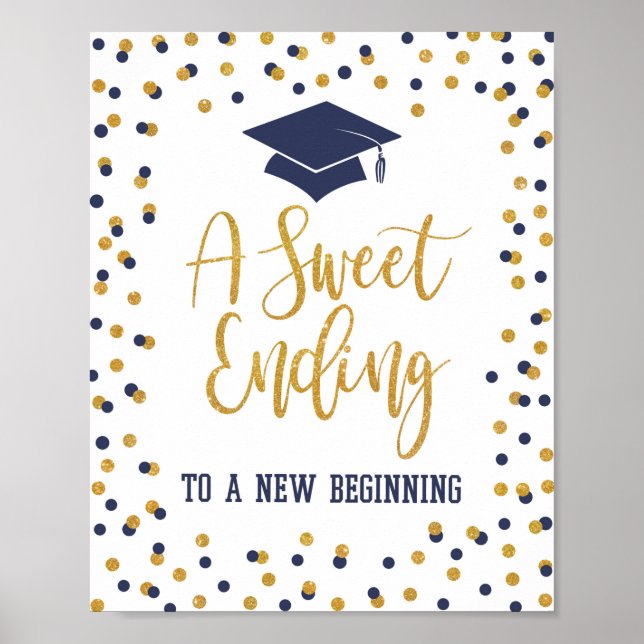 Söt slut på ett nytt inledande Studenten-tecken Poster (Framsidan)