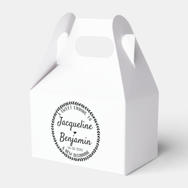 Söt slut på ny början Rustik andedräkt Bröllop Presentaskar (Framsidan Sidan)