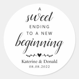 Söt slut till en ny början av klassisk rund sti runt klistermärke