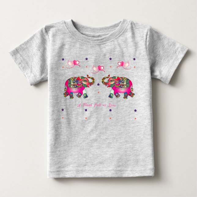 Söt småbarnskonstig elefant t shirt (Framsida)