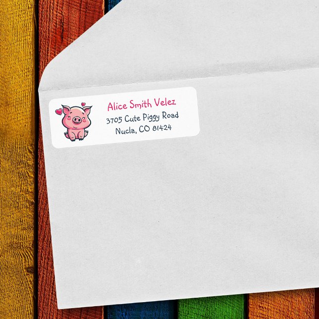 Söt smågris returadressetiketter returadress etikett (Skapare uppladdad)