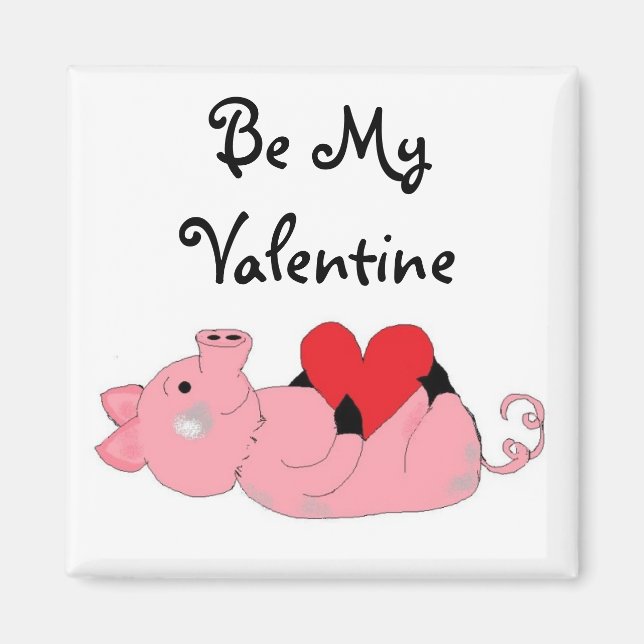 Söt smågrisvalentin magnet (Framsidan)