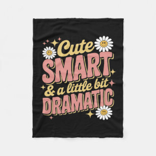 Söt Smart Dramatisk Rolig Leende Blomma Tillbaka T Fleecefilt