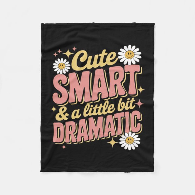 Söt Smart Dramatisk Rolig Leende Blomma Tillbaka T Fleecefilt (Framsidan)