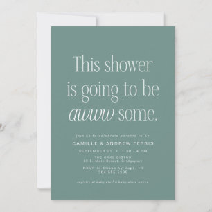 Söt smart fantastisk grön baby shower inbjudningar