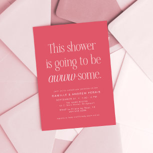 Söt smart fantastisk rosa baby shower inbjudningar