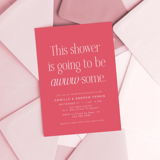 Söt smart fantastisk rosa baby shower inbjudningar (Skapare uppladdad)