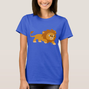 Söt smart seriefigur lejon kvinna t-shirt