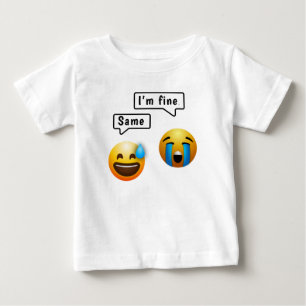 Söt Smiley Ansikts Emoji Babykläder T Shirt