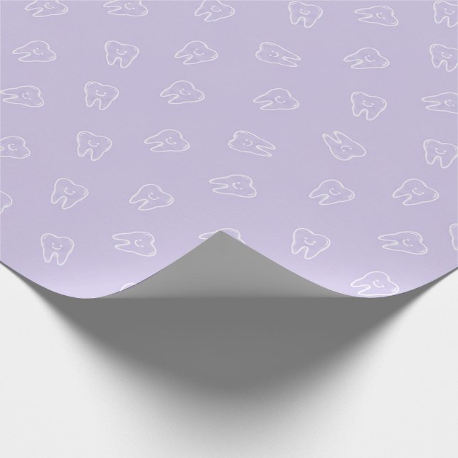 Söt Smileys Tand Inpackningspapper - Lavendel  Presentpapper (Hörn)