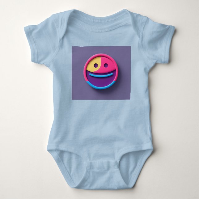 Söt Smileysymbol Baby T-Shirt (Framsida)