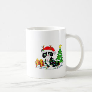 Söt Smokingkatt Julenisse Julgran Ljusslingor Xmas Kaffemugg