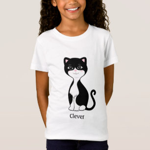 Söt Smokingkatt Tecknad Bild T Shirt