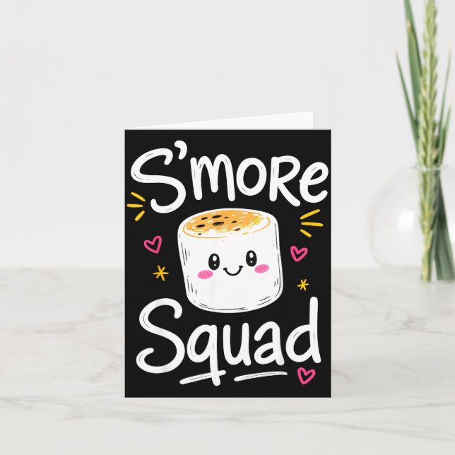Söt s'mores familjemarshmallow  kort (Framsida)