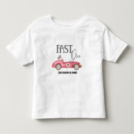 Söt SNABB EN Röd Racerbils 1-års födelsedag T Shirt