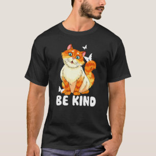 Söt Snäll Katt Anti-Mobbing Bär Orange Enighet D T Shirt