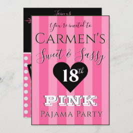 Söt & Snassig Rosa Pyjamasfest Foto Inbjudningar