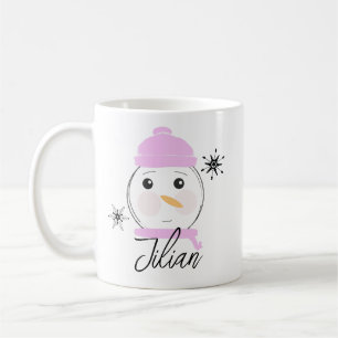 Söt Snemann Rosa Första Julen Kaffemugg