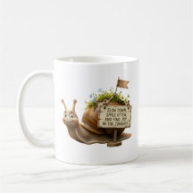 Söt Snigel med Motiverande Citat Klassisk Kaffe