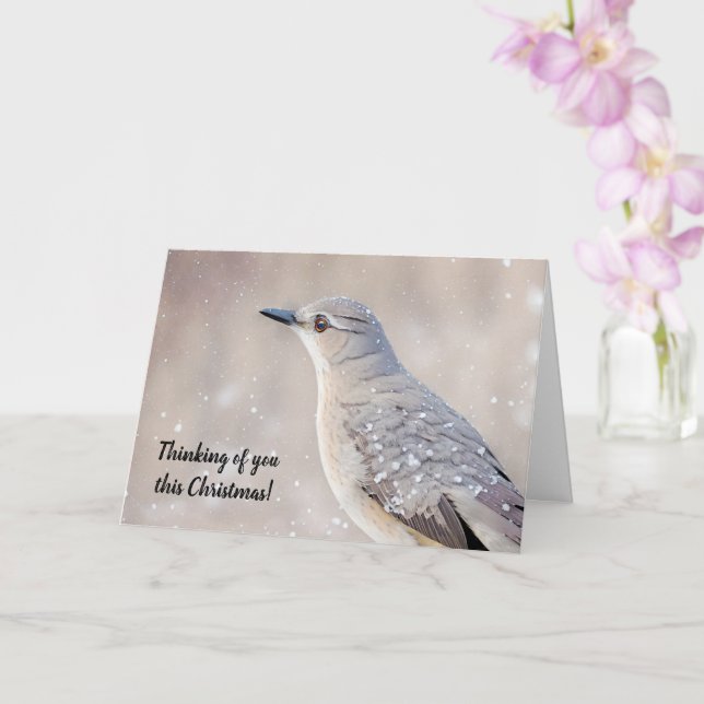 Söt Snö Bird Art Helgdag Card Kort (Orkide)