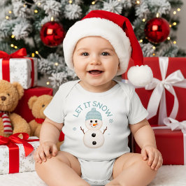 Söt Snöa Snögubbe Bebis Onesie T Shirt