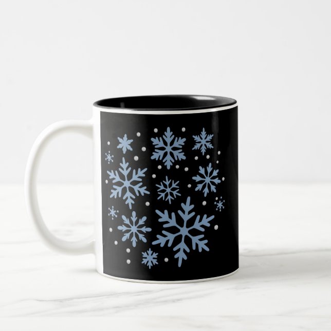 Söt snöflinga jul vinter semester mysig jul  Två-Tonad mugg (Vänster)
