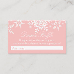 Söt Snöflingor Baby Shower Diaper Raffle Biljett Tilläggskort