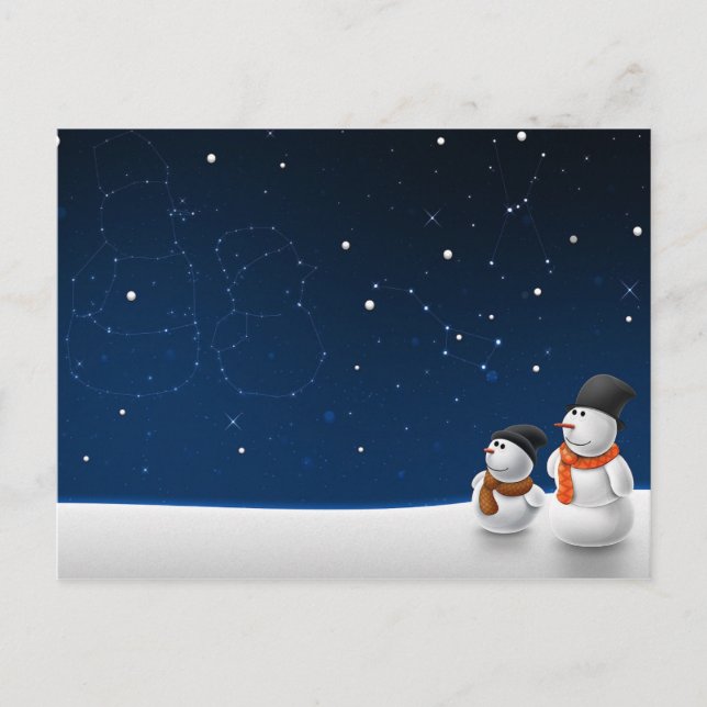 Söt Snögubbe i kärlek Vykort (Framsida)