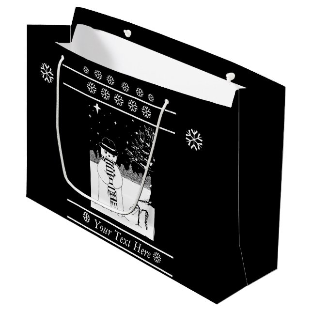 Söt snögubbe snö-scen för julklappar (Framsidan Vinklad)