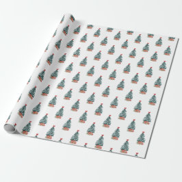 Söt snöig julgran presentpapper