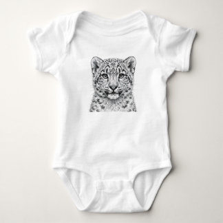 Söt snöleopardunge Baby-bodysuit T Shirt