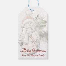 Söt snöman, God Jul-Personlig Presentetikett