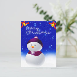 Söt Snöman Jul Holiday Postkort Vykort