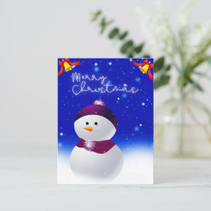 Söt Snöman Jul Holiday Postkort Vykort