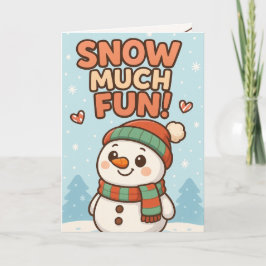Söt Snöman Jul Kort