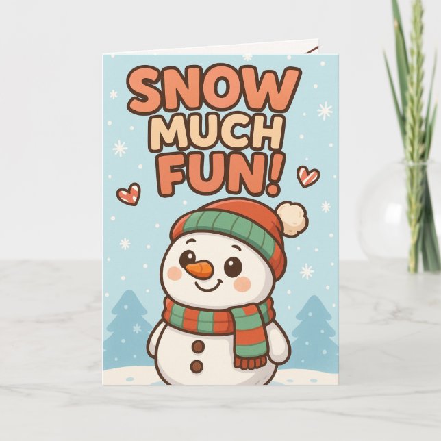 Söt Snöman Jul Kort (Framsida)