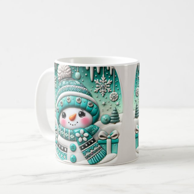 Söt Snöman Kaffemugg (Framsida vänster)