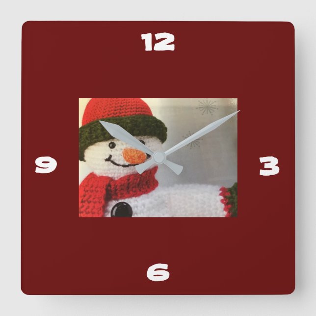 **SÖT SNOMAN** KLICKA FYRKANTIG KLOCKA (Framsida)