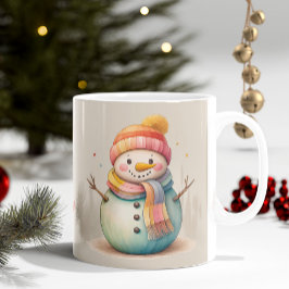 Söt Snöman Låt Det Snöa Kaffemugg