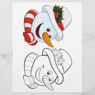 Söt snöman målarbild reklamblad