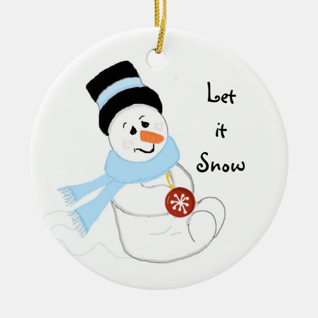 Söt snöman med ornament (Framsidan)