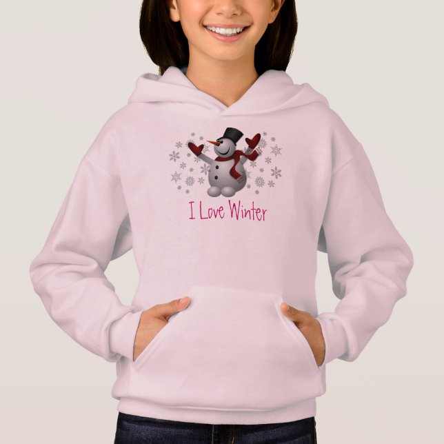 Söt Snöman Polar Snö Snöflinga Vinter T Shirt (Framsida)