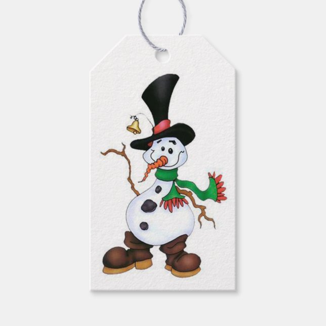 Söt Snöman Presentetikett (Framsidan)