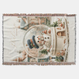 Söt snöman snöglob filt